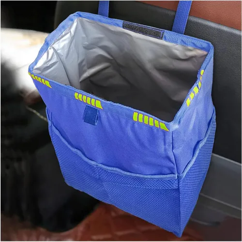 Fekey&JF Bote de basura colgante para coche con bolsillos de almacenamiento, bolsa de basura impermeable y a prueba de fugas Oxford para automóvil,