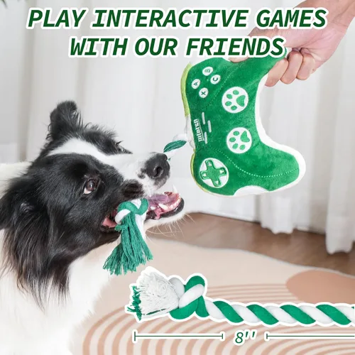 Miniatura 4 de MTERSN Juguetes chirriantes para perros: juguete interactivo de peluche para perros con papel arrugado completo y lindos juguetes masticables