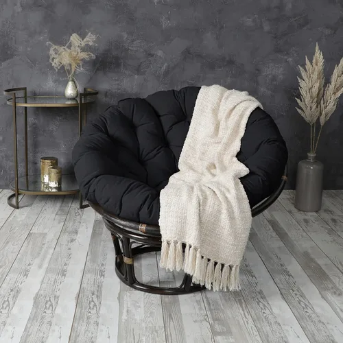 Miniatura 27 de Sorra Home - Cojín con mechones Papasan - Cojín redondo cómodo para silla Bucket & Moon - Cojín de piso con espuma suave para muebles