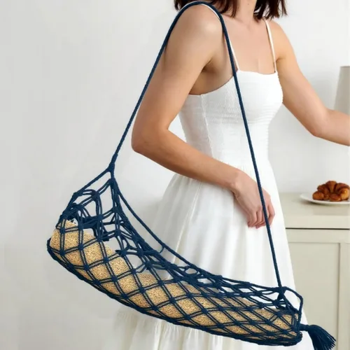 Miniatura 6 de Bolsa de transporte para esterilla de yoga de macramé, adecuada para la mayoría de las Beige