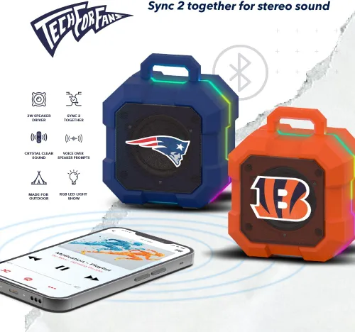Miniatura 3 de SOAR - Altavoz inalámbrico unisex con Bluetooth y luz LED, diseño Shockbox de la NCAA