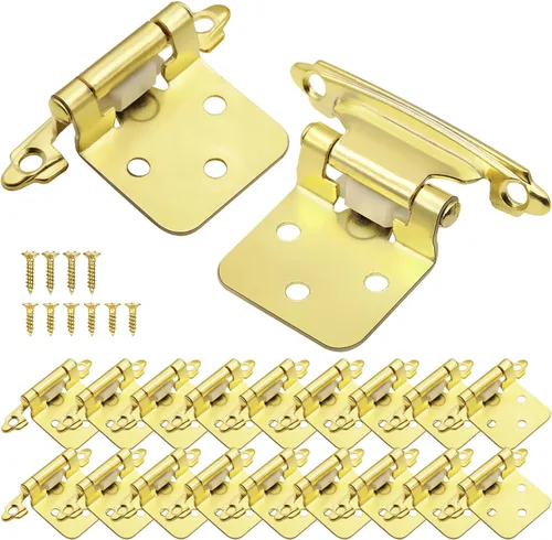Miniatura 8 de 12 bisagras negras para puerta de gabinete, bisagras de cierre automático de cocina superpuestas de 1/2 pulgada (6 pares)