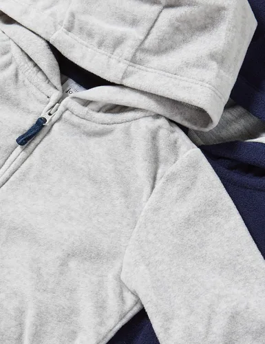 Miniatura 2 de Simple Joys by Carter's - Sudaderas con capucha de forro polar con cremallera completa, paquete de 2