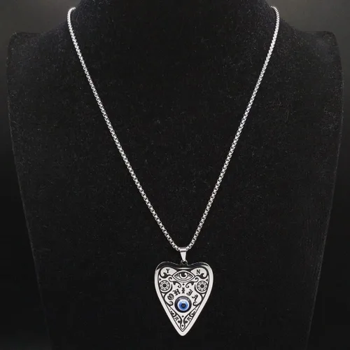 Miniatura 2 de Fashion Wicca Ouija Sun Star Moon - Collares de acero inoxidable para mujer, collar de cadena de color plateado, joyería Collier Femme N56702
