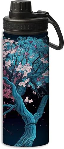 Miniatura 10 de Botellas de agua aisladas de 18 onzas, con estampado de mal de ojo, botella de agua deportiva aislada de doble pared a prueba de fugas, taza térmica