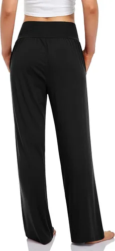 Miniatura 3 de UEU - Pantalones informales de corte holgados y pierna ancha para mujer pantalones deportivos cómodos de cintura alta y bolsillos para descanso