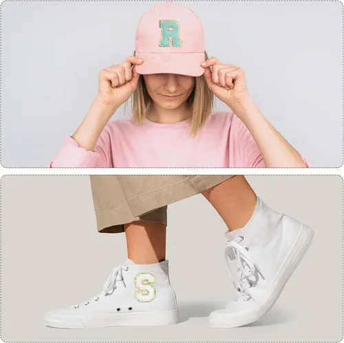 Miniatura 4 de MECCANIXITY 4 parches de letras de felpilla termo-adhesivas con letras del alfabeto blanco, talla M, 3 pulgadas de altura para ropa, zapatos