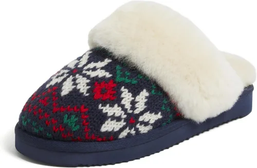 Miniatura 94 de Dearfoams Fireside Sydney Pantuflas anchas de piel de oveja para mujer, para interiores y exteriores