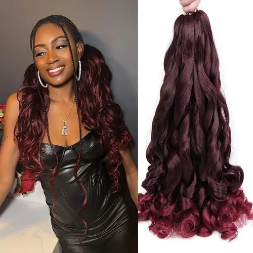Miniatura 6 de Cabello rizado francés trenzado de 10 pulgadas, color 4, cabello rizado preestirado, 8 paquetes de trenzas de ganchillo de rizo francés para trenzas