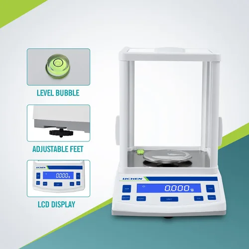 Miniatura 3 de LICHEN Báscula de laboratorio de alta precisión de laboratorio de precisión 0.001gx300g Equilibrio analítico digital con calibración Pesaje