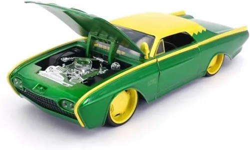 Miniatura 2 de Jada Toys Marvel 1:24 1963 Ford Thunderbird - Coche fundido a presión y figura de Loki de 2.75 pulgadas, juguetes para niños y adultos