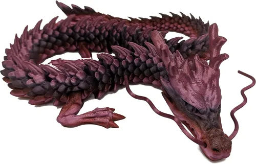 Miniatura 20 de Dragón impreso en 3D – Personalizable, hecho a pedido, juguete articulado del dragón mítico, regalo (M, negro con vientre verde lima)