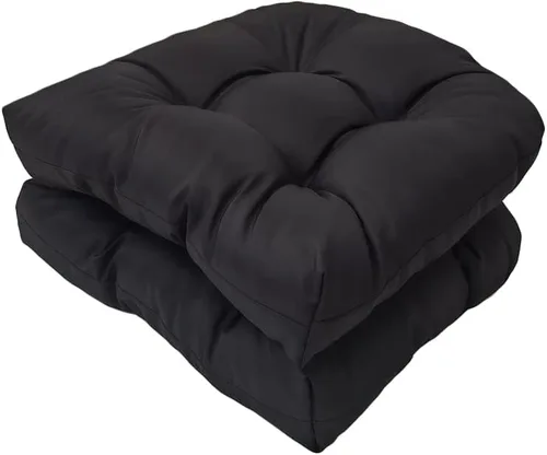 Srutirbo Juego de 2 cojines de asiento para sillas de exterior, impermeables, de 19 x 19 pulgadas, en forma de U, para sillas de patio y sillas Gris