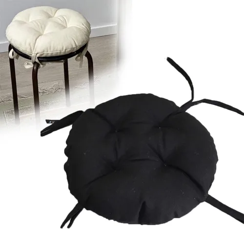 Miniatura 2 de Cojines de asiento redondos para exteriores con lazos, almohadillas para sillas de pana súper suaves, antideslizantes, herramientas para sillas