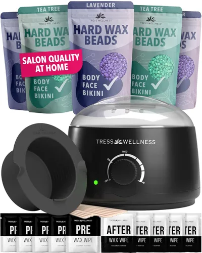 Miniatura 22 de Kit de depilación Tress Wellness para piel sensible, seguro para cara y piel, spray de preparación y cuidado posterior, fácil de usar, kit para uso