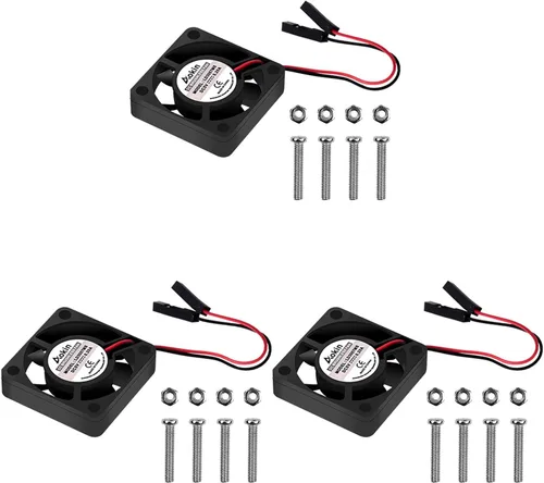 Miniatura 10 de Aokin Ventilador de refrigeración Raspberry Pi DC 5V/3.3V Ventilador de refrigeración de CPU sin escobillas con tornillos para Raspberry Pi 4 B, Pi