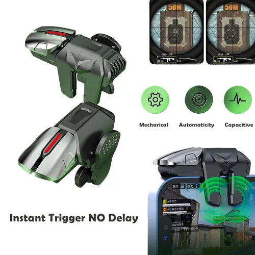 Miniatura 6 de rinsfox Fox Game Triggers With Finger Sleevs, Mobile Game Controllers 6 Finger, Plug and Play Gaming Trigger for iOS and Android