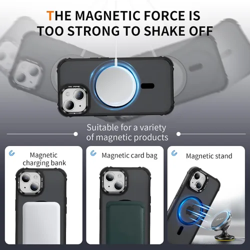 Miniatura 3 de Funda KETGII para iPhone 13, para iPhone 14, compatible con MagSafe, carga inalámbrica, resistente, a prueba de golpes, pata ajustable, delgada
