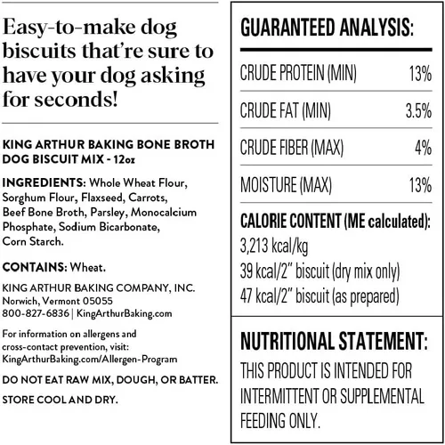 Miniatura 6 de King Arthur Mezcla de galletas para perros, caldo de hueso de res y zanahoria, golosinas caseras para perros, 12 onzas