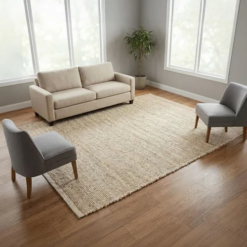 Miniatura 50 de RedEarth · Alfombra rectangular - 2'x3' de yute natural trenzada con respaldo antideslizante - Alfombra boho tejida a mano para dormitorio, cocina