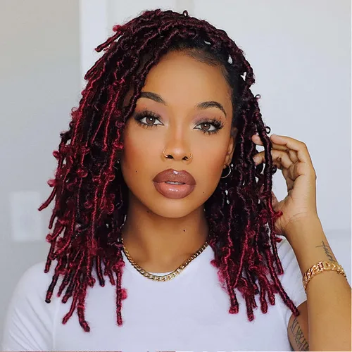 Miniatura 25 de Toyotress Butterfly Locs - Cabello de ganchillo de 8 pulgadas, 7 piezas de trenzas de ganchillo desgastadas pretrenzadas, color negro natural
