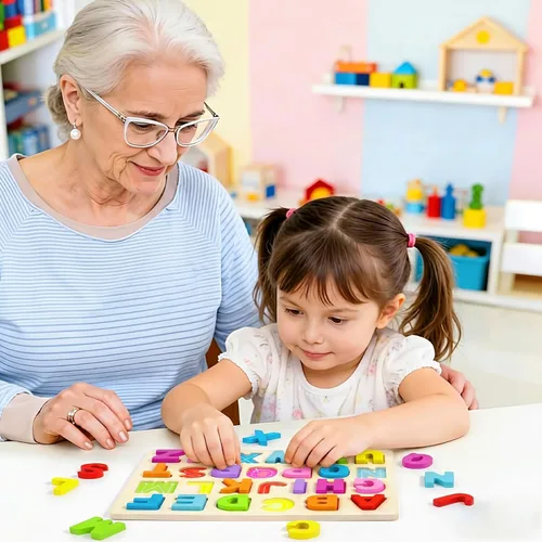 Miniatura 5 de Attmu Rompecabezas del alfabeto de madera para niños pequeños, rompecabezas de forma ABC, rompecabezas del alfabeto, juguetes educativos