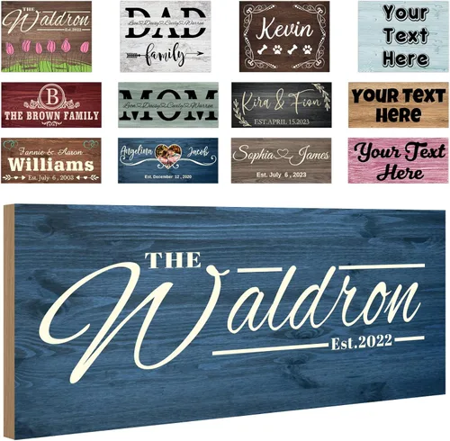 Miniatura 8 de Letreros personalizados de madera personalizados, decoración del hogar, regalos con texto, letreros de madera personalizados, tablero familiar