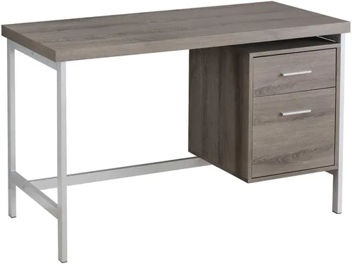 Atlin Designs Contemporáneo 48" L Metal Home Office Computer/Escritorio de escritura con archivador en gris pardo oscuro