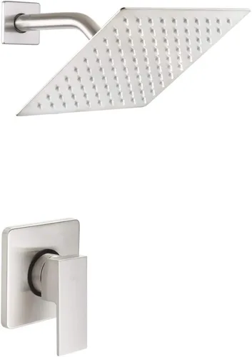 Miniatura 15 de Conjunto de llave de regadera color negro mate, sistema de regadera de lluvia para baño con cabezal de regadera de metal de acero inoxidable, kit