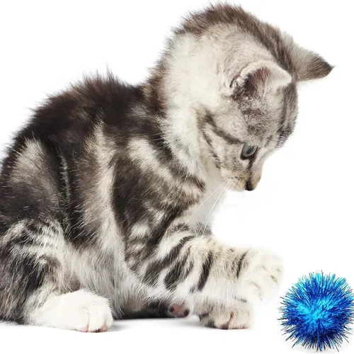 Miniatura 4 de Juguetes para gatos para interiores, paquete de 35 juguetes interactivos para gatos, incluye bolas arrugadas, bolas brillantes, resortes en espiral