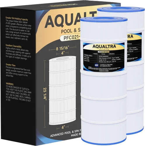 AQUALTRA Cartucho de filtro de piscina compatible con C1200, PA120, CX1200RE, C-8412, FC-1293, 120 pies cuadrados, 23 1/4 pulgadas x 8 15/16
