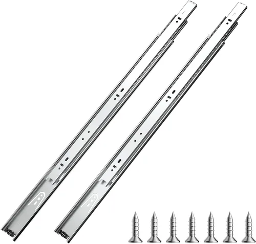 Miniatura 12 de VEVOR 6 pares de deslizadores de cajón de cierre suave de 20 pulgadas 14 16 18 20 22 24 pulgadas de montaje lateral resistentes, deslizadores