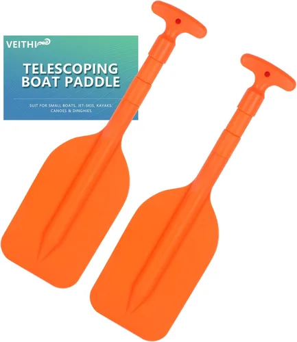Miniatura 8 de Remo plegable telescópico para lancha antideslizante de plástico de aluminio, paquete de 2 flotadores de tubos pequeños, remos y accesorios de barco