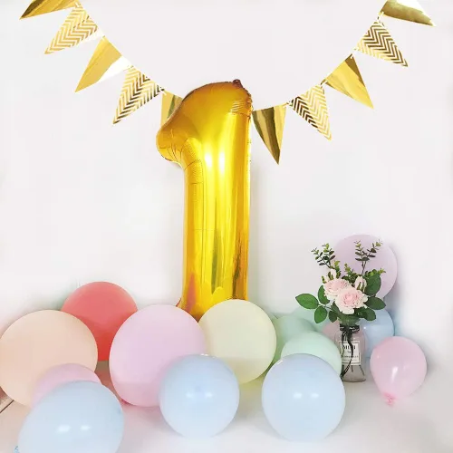 Miniatura 3 de TONIFUL Globos dorados de 40 pulgadas con números grandes del 0 al 9, globos digitales de helio del número 5, globos de aluminio de Mylar con Nmuber