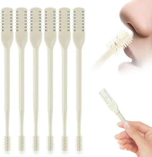 Miniatura 11 de Recortador de Vello Nasal 2 en 1, Cuchillo de Vello Nasal de Doble Cara Mejorado, Cortador de Vello Nasal Manual para Mujeres y Hombres (Crema, 3)