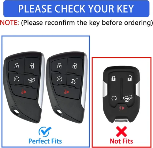 Miniatura 3 de XIYANG TRADE Funda para llavero Chevy con llavero, carcasa de TPU compatible con Chevy Traverse Equinox GMC Silverado Sierra Tahoe Suburban Yukon