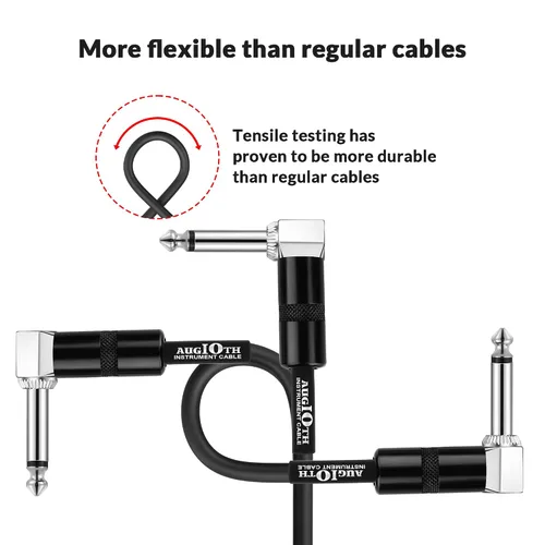Miniatura 5 de Cable de conexión de guitarra de 6 pulgadas, cables de pedal de efecto de guitarra de 5.9 in, en ángulo