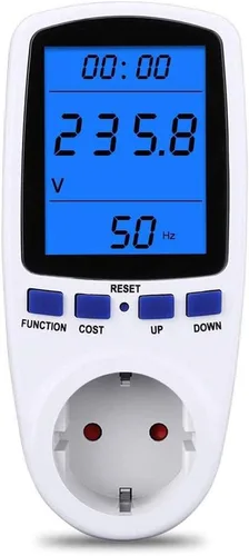 Miniatura 9 de Medidor de vatios mejorado, medidor de potencia, monitor de energía para el hogar, monitor de uso eléctrico, medidor de voltaje de energía