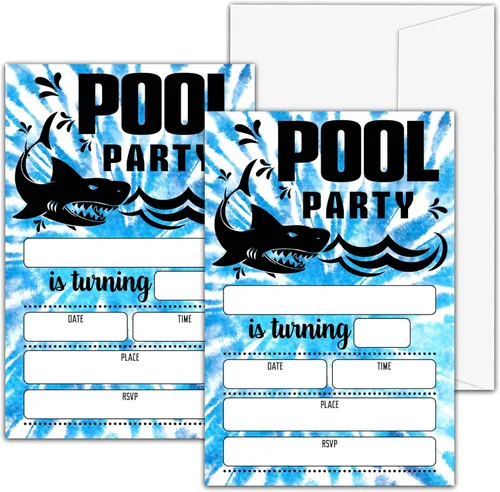 Miniatura 7 de Invitaciones de cumpleaños para fiesta en la piscina, invitaciones de fiesta de cumpleaños, tarjetas de invitación de relleno de fiesta de taco a