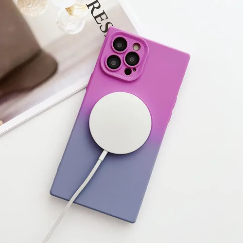 Miniatura 2 de Funda cuadrada para iPhone 12 Pro, compatible con MagSafe, protector completo de lente de cámara, funda multicolor de lujo para mujeres y niñas