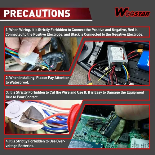 Miniatura 7 de WOOSTAR Controlador de velocidad para motocicleta 24V 250W de repuesto para scooter eléctrico, bicicleta eléctrica, bicicleta, triciclo, cepillo