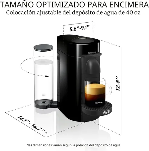 Miniatura 3 de Nespresso VertuoPlus - Máquina de café y espresso con espumador de leche de De'Longhi, negro mate Negro tinta
