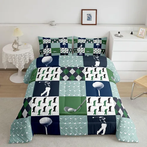 Miniatura 28 de Juego de ropa de cama Happy Camping de Homewish, tamaño individual, con diseño de osos cazadores y pinos, para niños, hombres, adultos, decoración