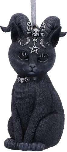 Nemesis Now Cult Cuties Pawzuph - Adorno colgante de 3.9 in, resina, negro, adorable gato con cuernos, gato con cuernos, fundido en la mejor resina,