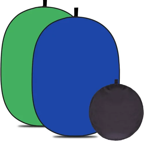Miniatura 9 de 4.92X3.28 pies (1.5mX1m) 2 en 1 Reflector plegable de muselina de poliéster negro y blanco, fondo de fotografía portátil, reversible, con bolsa
