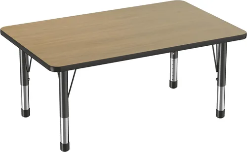 Miniatura 47 de FDP - Mesa rectangular para actividades escolares y aulas (24 x 36 pulgadas), patas gruesas para niños pequeños, altura ajustable de 15 a 24
