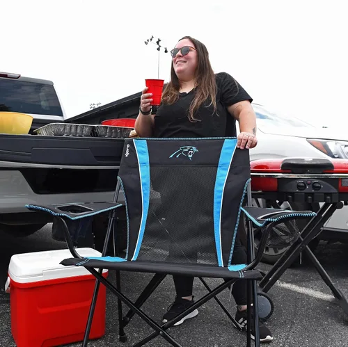 Miniatura 2 de Kijaro Dual Lock Pro, Silla plegable para fanáticos de deportes, 26" L x 35.5" W x 37" H, Carolina Panthers