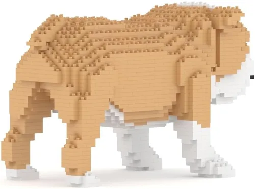 Miniatura 4 de JEKCA Bulldog inglés 01S-M03 Bloques de construcción de plástico para perros Edad 14+ Marrón claro