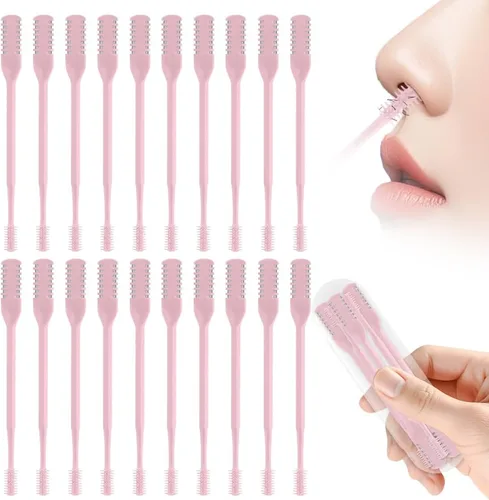 Miniatura 12 de Cortador de pelo nasal 2 en 1, recortador manual de doble cara con cepillo, cuchillo de nariz giratorio de 360° para hombres y mujeres, herramienta