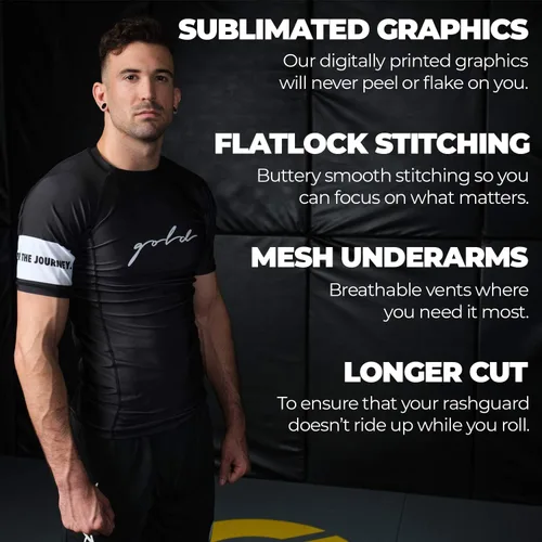 Miniatura 3 de Gold BJJ Foundation Rash Guard - Rashguard de Jiu Jitsu sin Gi y Gi